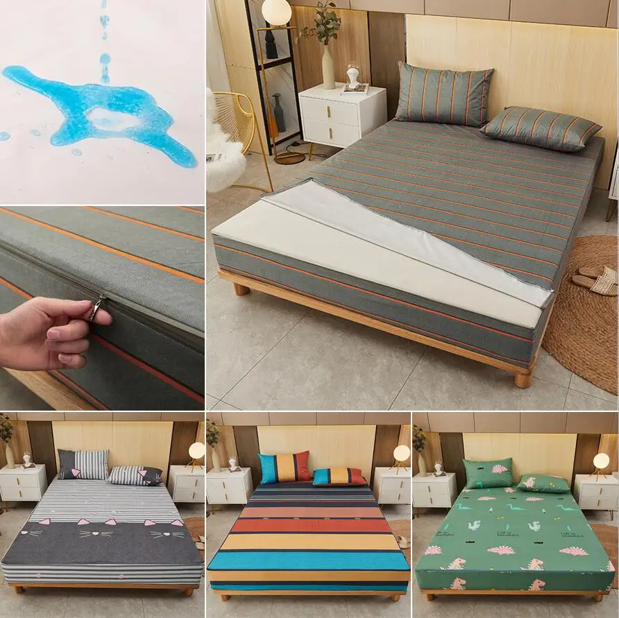 Waterproof Mattress Protector Breathable - 6 Mặt Có Dây Kéo Tấm