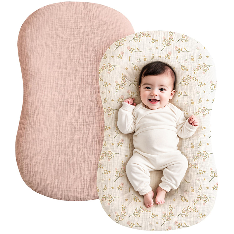 Muslin Cotton Bedspread - 2PCS Baby Lounger Cover Muslin Cotton