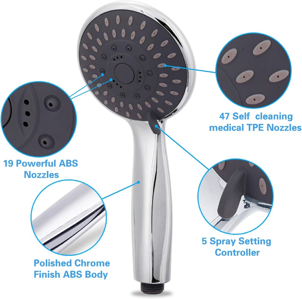 5-Setting High Pressure Handhe - đánh giá và giá High Pressure Shower Head Handheld