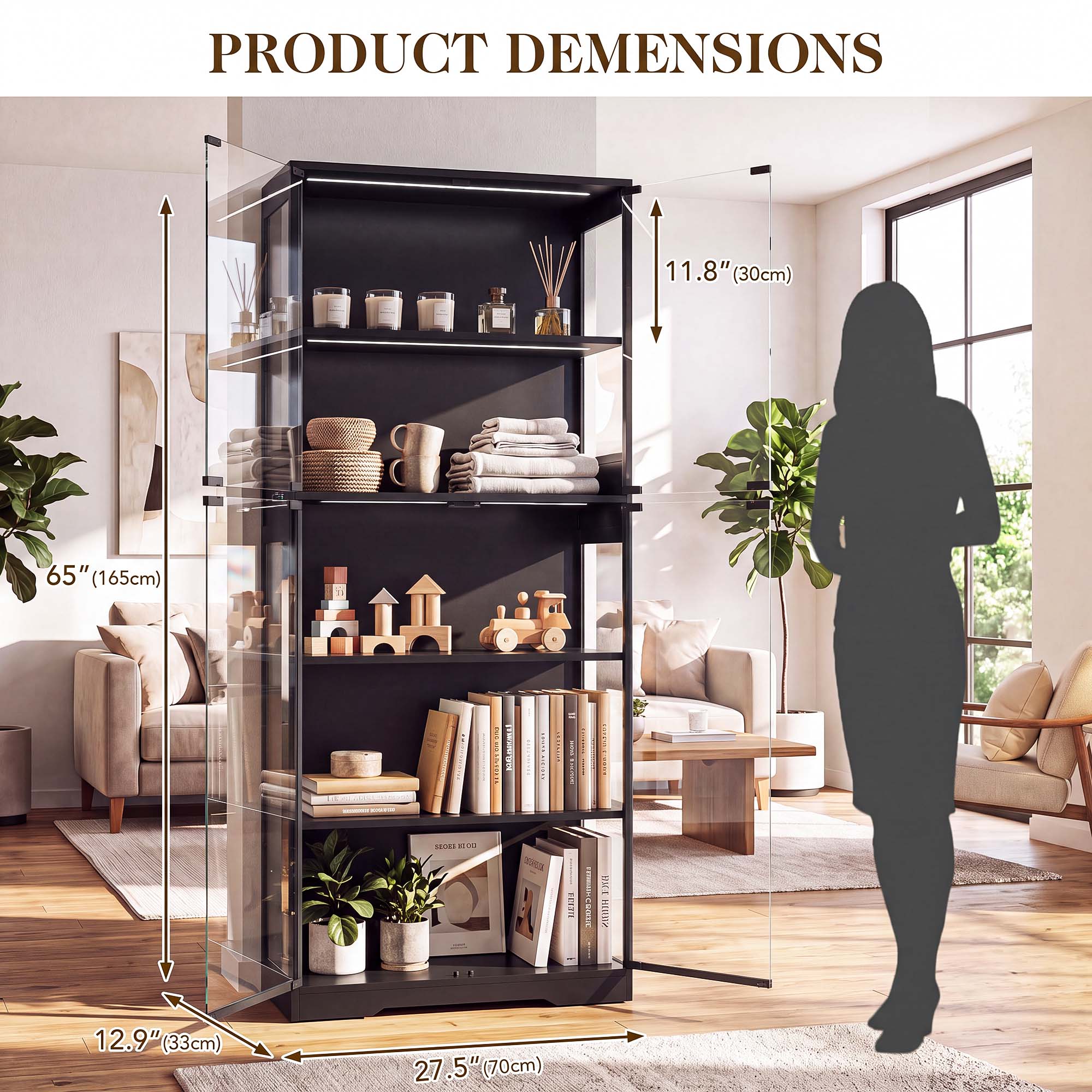TCGBKAF 5‑Tier Display Cabinet - đánh giá và giá Lighting