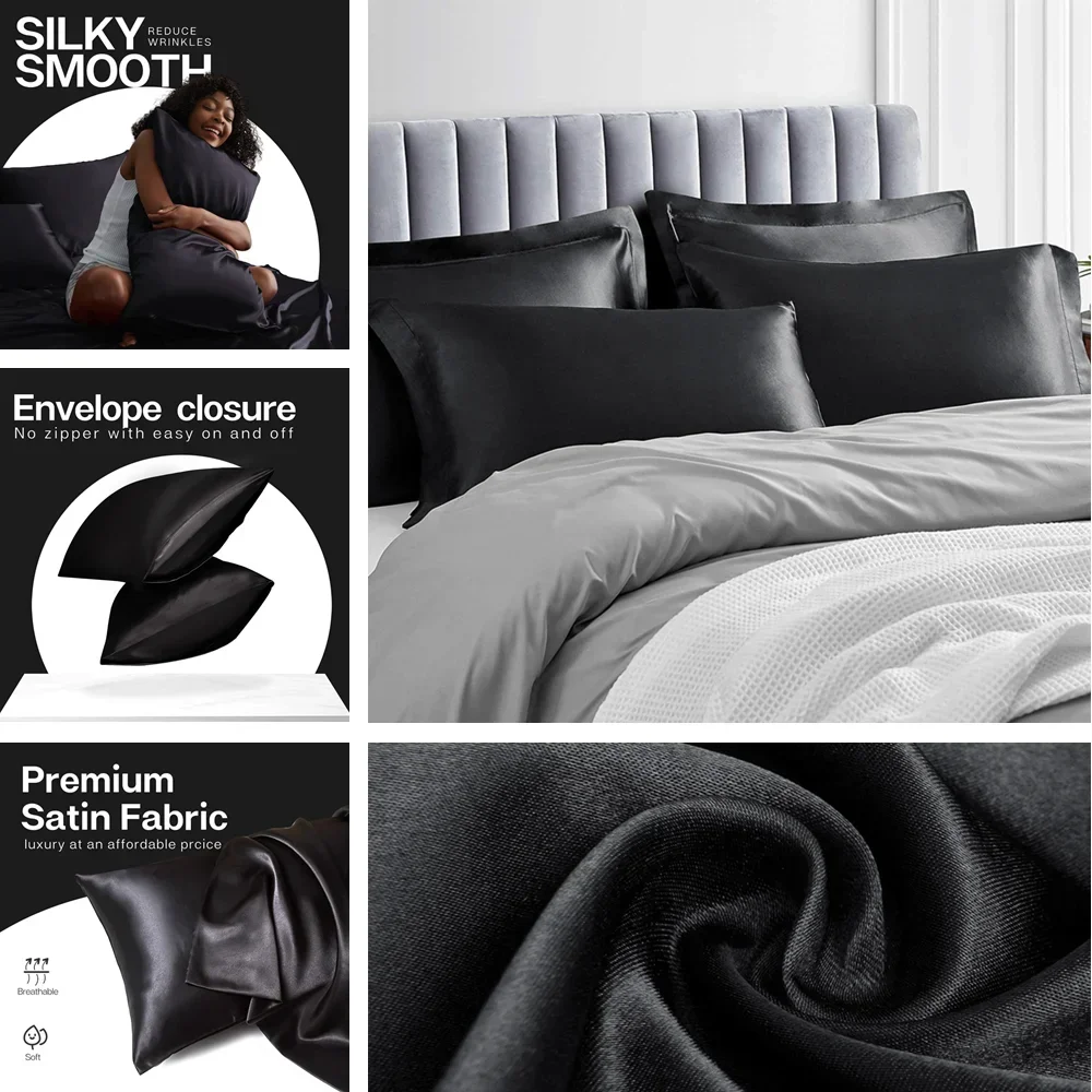 2 Pack Satin Pillowcase for Ha - đánh giá và giá Satin Silk Pillowcase Hair Skin