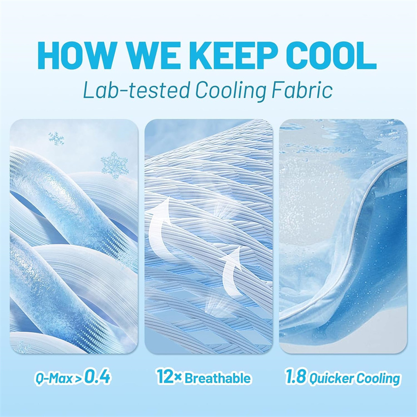 Cooling Bed Fitted Sheet Ice‑C - đánh giá và giá Fitted Bed Sheets Deep Pocket