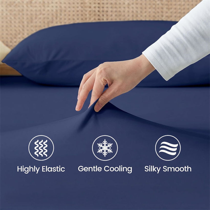 Cooling Bed Fitted Sheet Ice‑C - đánh giá và giá Fitted Bed Sheets Deep Pocket