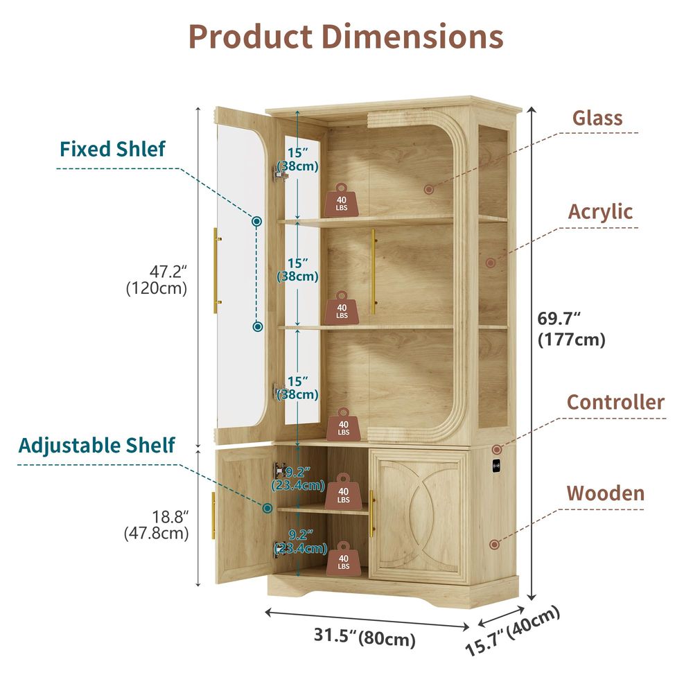 Display Cabinet with Glass Doo - đánh giá và giá Storage & Organization