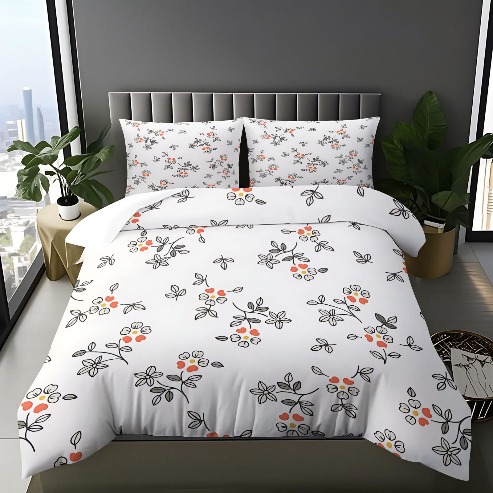 Minimal Hand-Drawn Thin Line O - đánh giá và giá Aesthetic Floral Duvet Cover