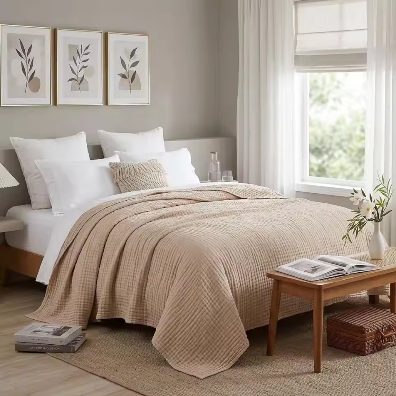 6 Layers Cotton Muslin Blanket - đánh giá và giá Muslin Cotton Bedspread