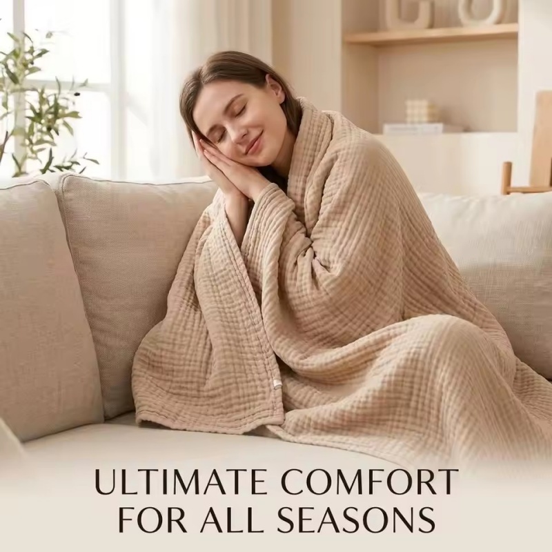 6 Layers Cotton Muslin Blanket - đánh giá và giá Muslin Cotton Bedspread