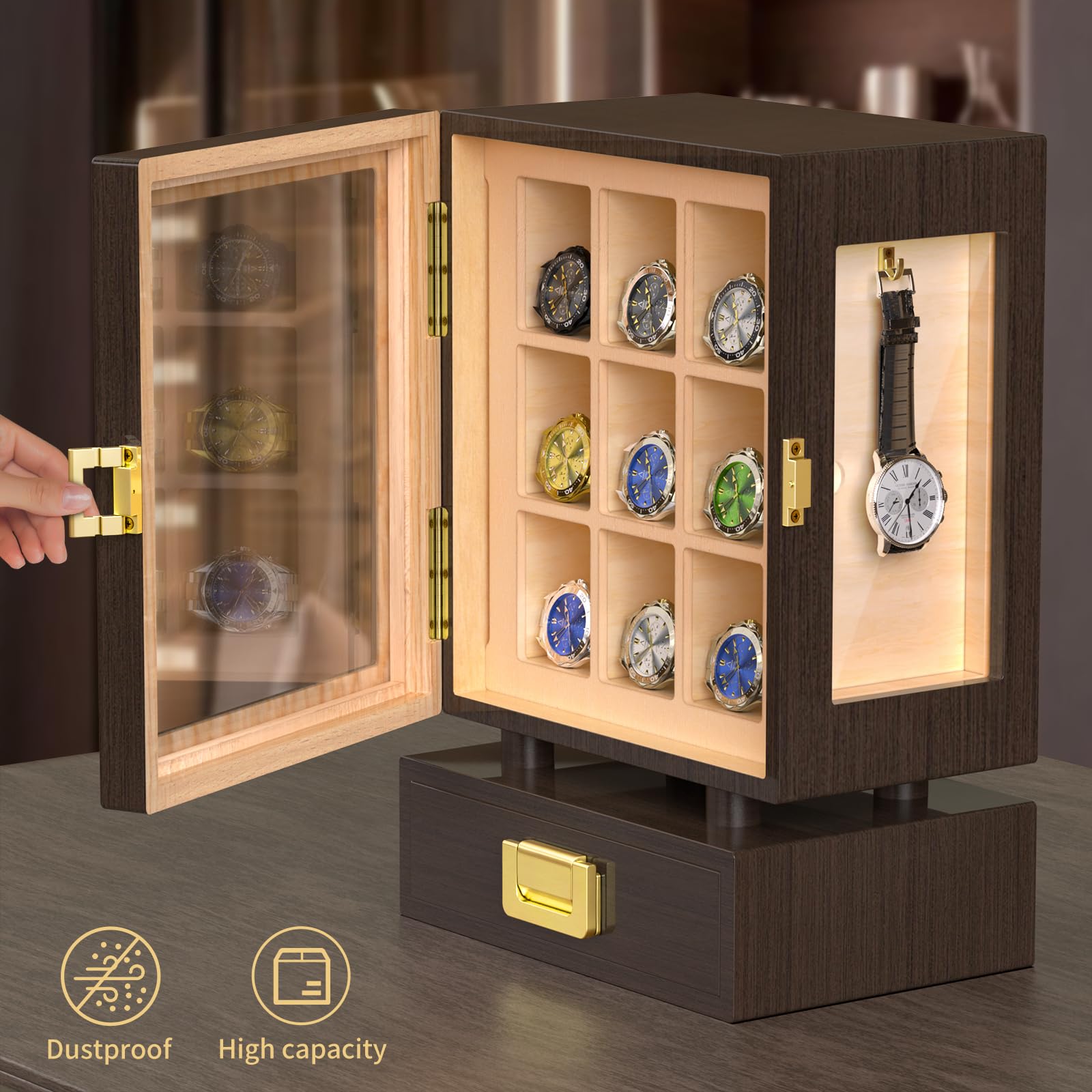 Custom Rectangle Wooden Watch  - đánh giá và giá Storage & Organization