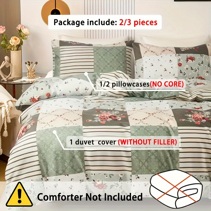 2/3PCS Green Floral Duvet Cove - đánh giá và giá Aesthetic Floral Duvet Cover