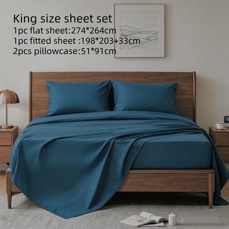 4Pcs King Size Bed Sheet Set 1 - đánh giá và giá Fitted Bed Sheets Deep Pocket