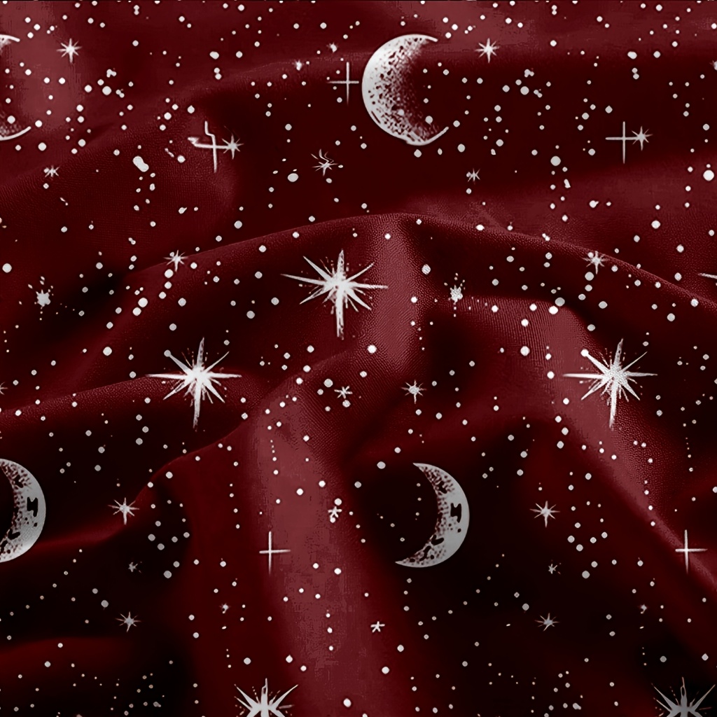 4Pcs Red Moon And Star Print M - đánh giá và giá Fitted Bed Sheets Deep Pocket
