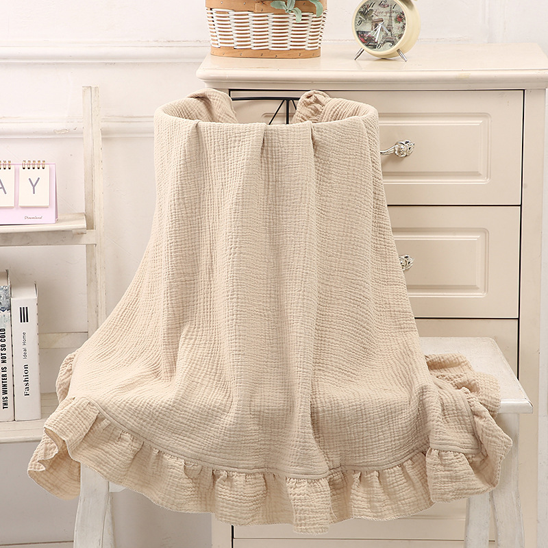 100% Cotton Ruffled Muslin Bla - đánh giá và giá Muslin Cotton Bedspread