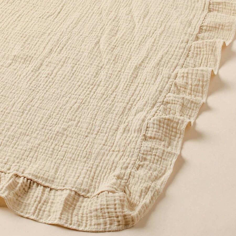 100% Cotton Ruffled Muslin Bla - đánh giá và giá Muslin Cotton Bedspread