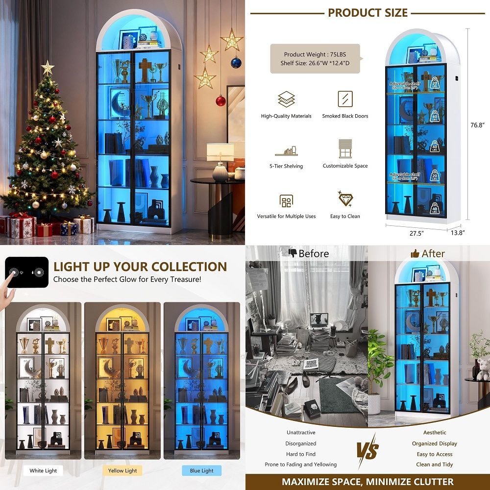 Display Cabinet with Doors and - đánh giá và giá Lighting