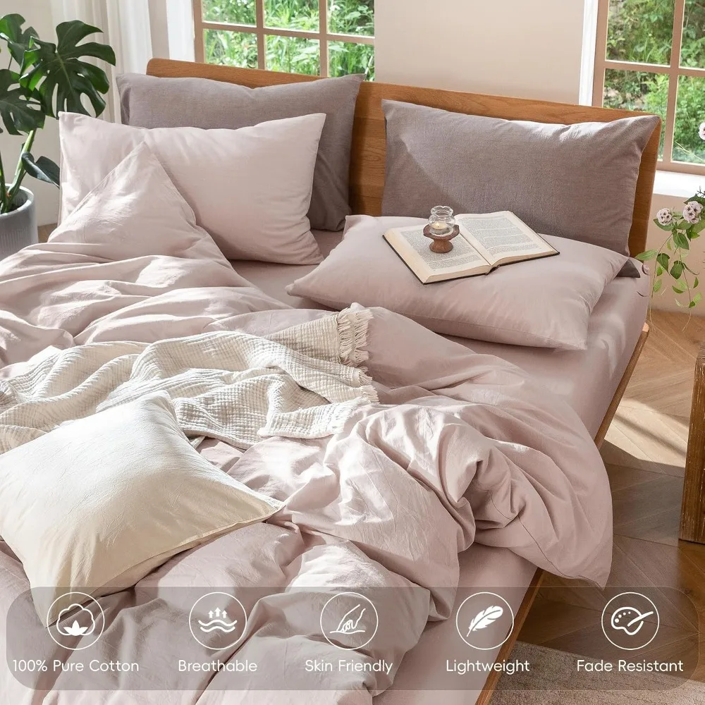 Duvet Cover Set 100% Washed Co - đánh giá và giá Duvet Cover Sets With Zipper
