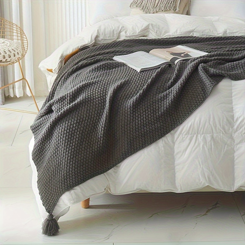 Boho Knitted Throw Blanket Dec - đánh giá và giá Boho Throw Blanket Fringe
