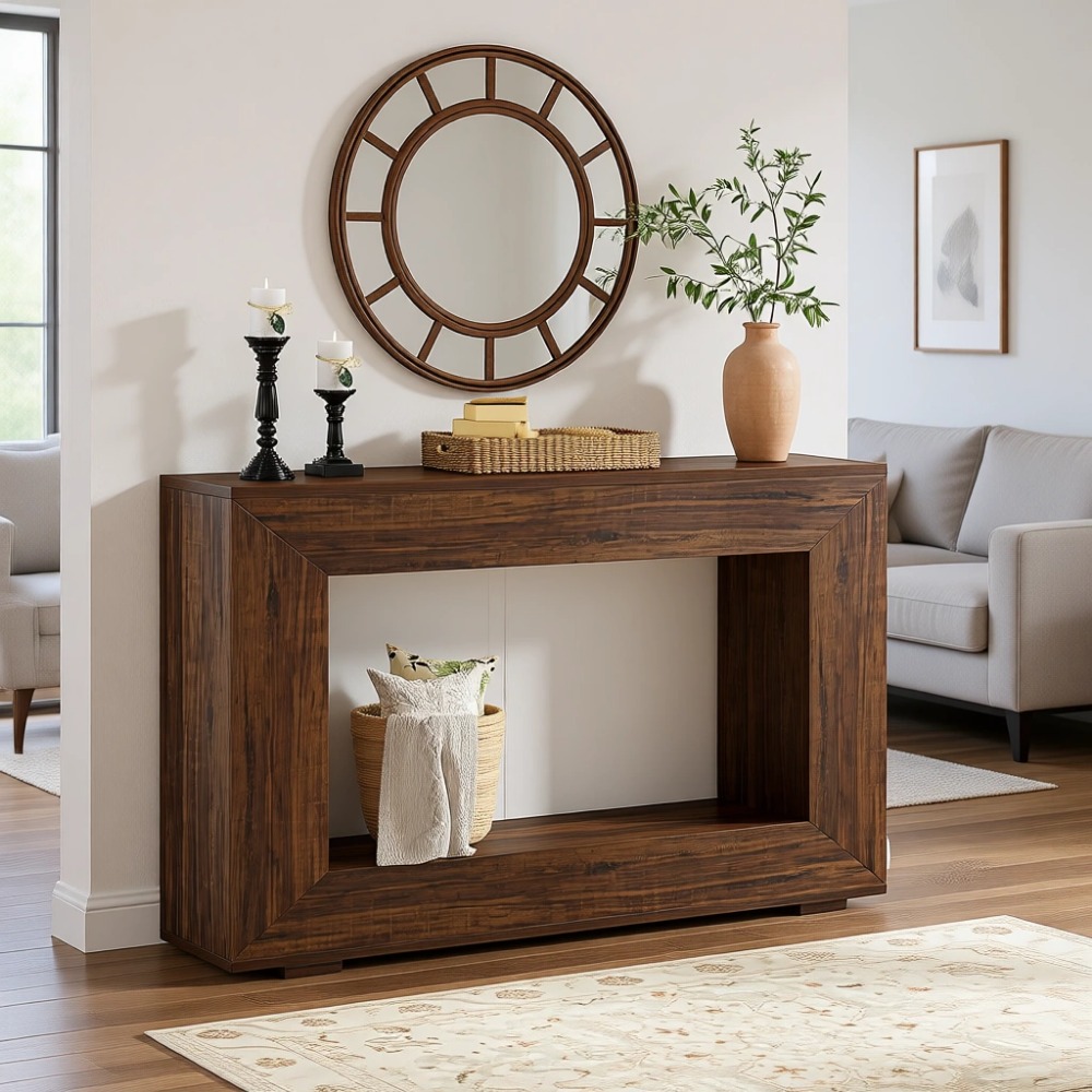 47 Inch Farmhouse Console Tabl - đánh giá và giá Storage & Organization