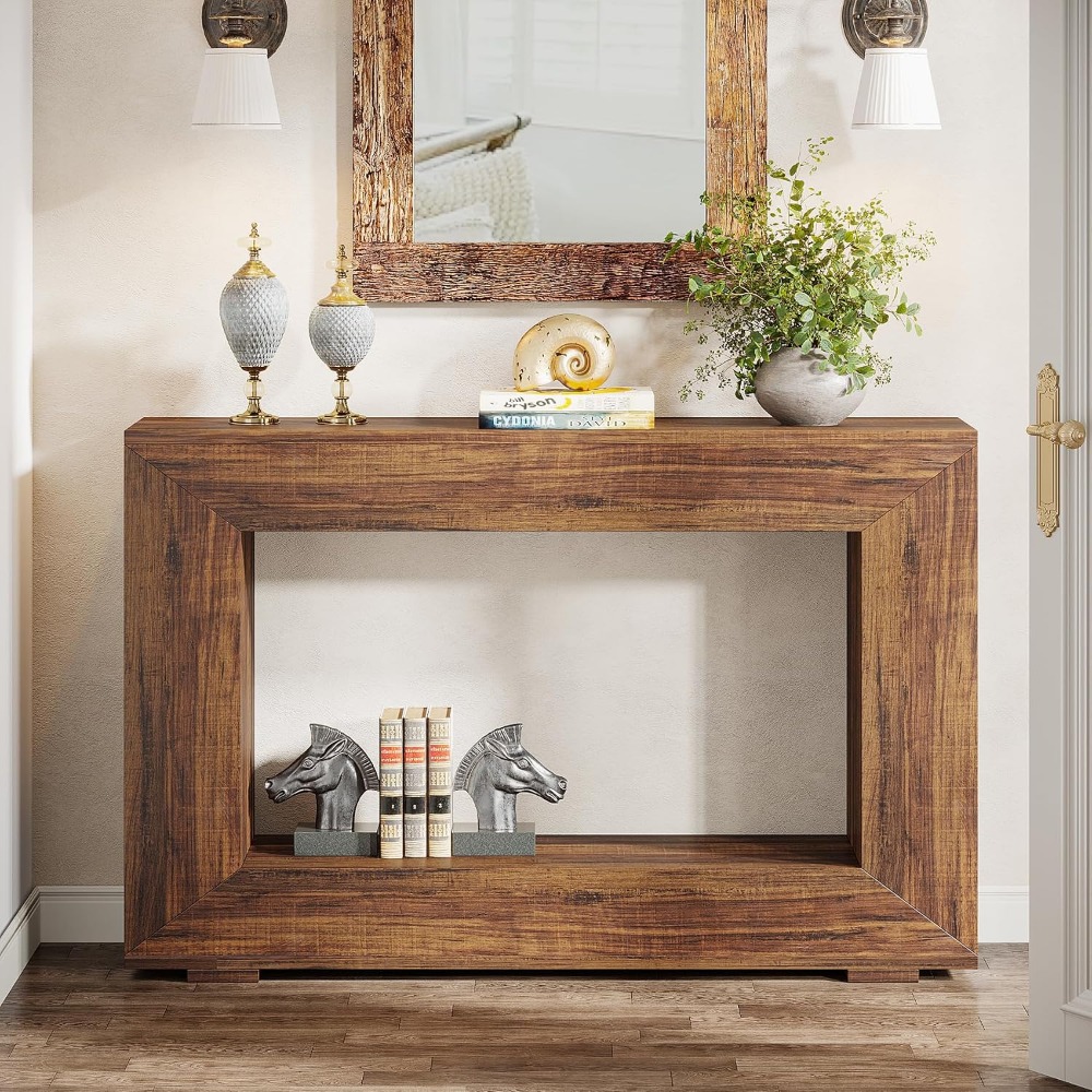 47 Inch Farmhouse Console Tabl - đánh giá và giá Storage & Organization