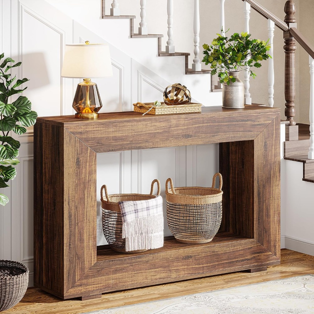 47 Inch Farmhouse Console Tabl - đánh giá và giá Storage & Organization