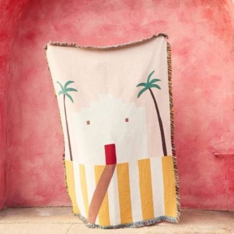 Pastel Pink Desert Adobe Throw - đánh giá và giá Boho Throw Blanket Fringe