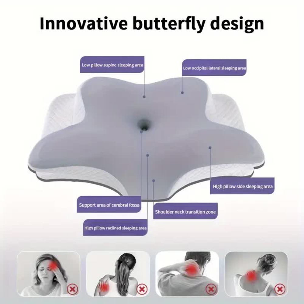 Memory Foam Pillows Butterfly  - đánh giá và giá Memory Foam Orthopedic Pillow Neck Pain