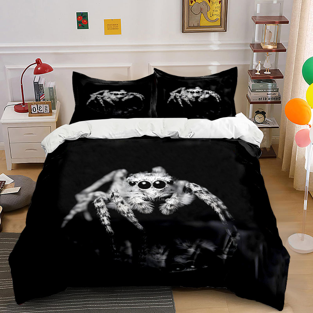 Jumping Spider Black and White - đánh giá và giá Duvet Cover Sets With Zipper
