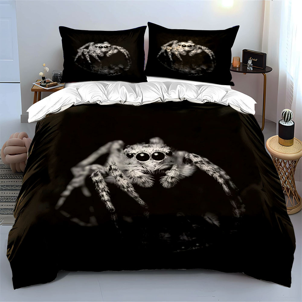 Jumping Spider Black and White - đánh giá và giá Duvet Cover Sets With Zipper